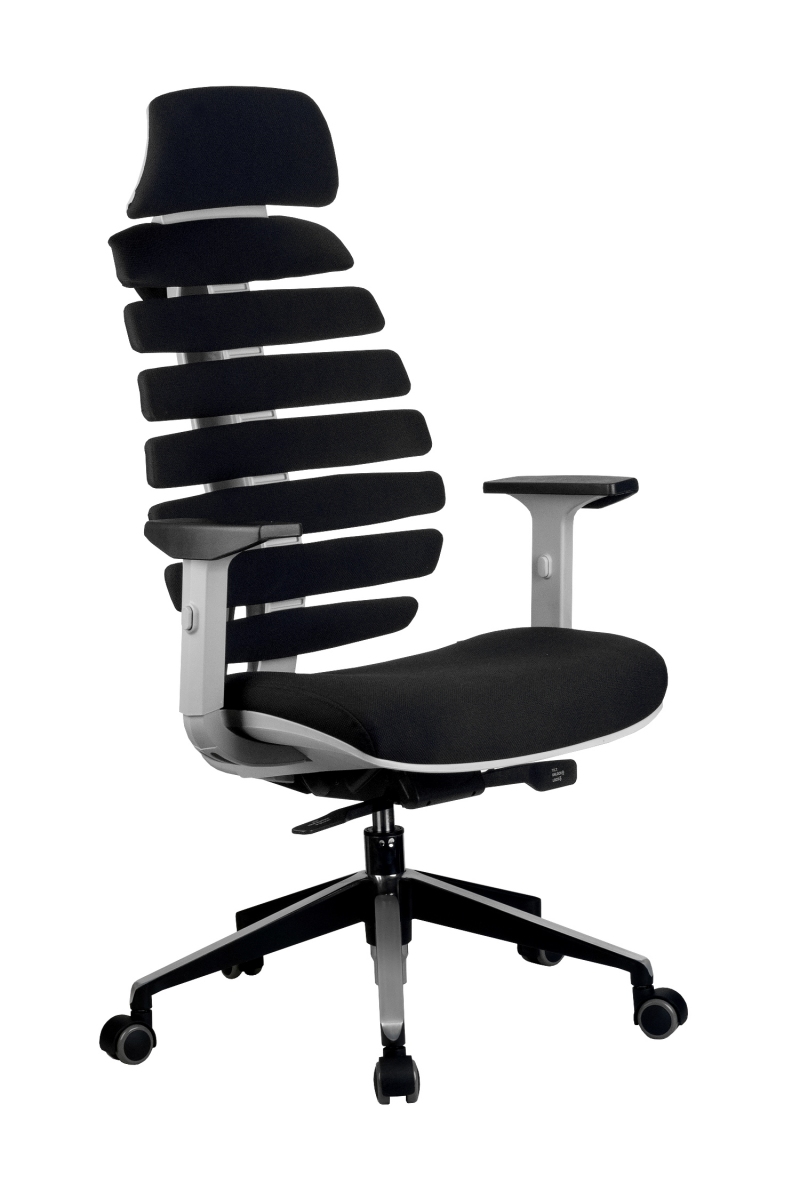 Кресло-RCH-Shark-серый-пластик-ткань-черная-1
